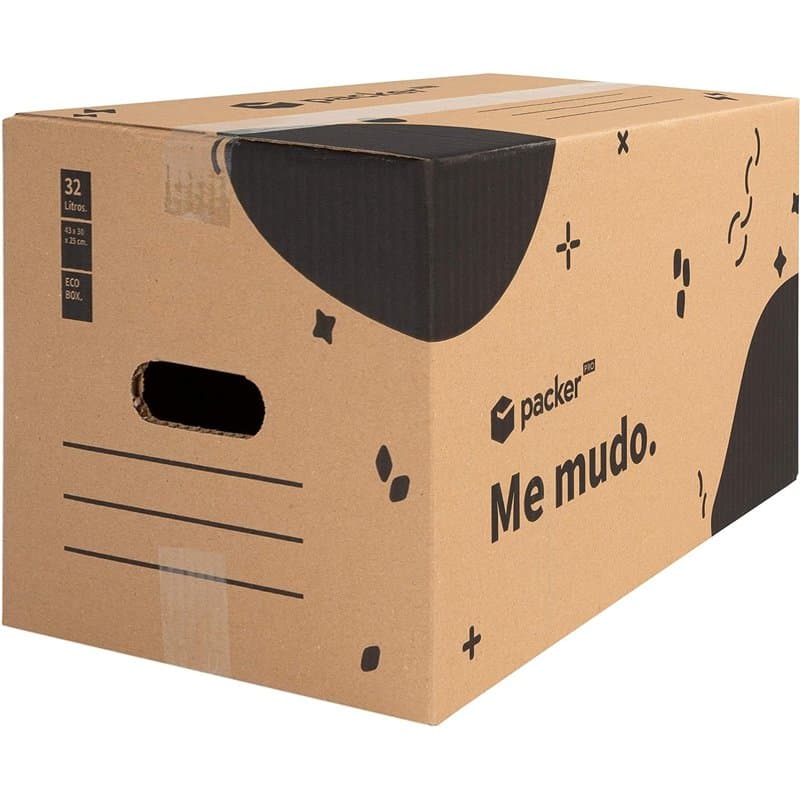 packer PRO Lot de 10 Boîtes en Carton pour Déménagement et Rangement avec Poignées, Carton Ultra Résistant, 430 x 300 x 250 mm