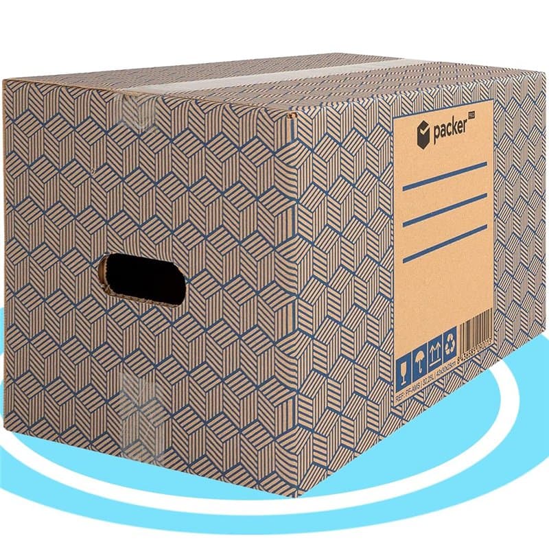 packer PRO Lot de 10 Boîtes en Carton pour Déménagement et Rangement avec Poignées, Carton Ultra Résistant, 430 x 300 x 250 mm