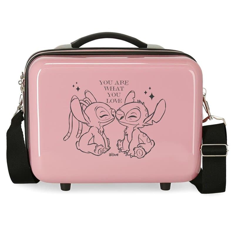 Disney Stitch You Love Fille Accessoire de Voyage - Étui à cosmétiques, Rose, N/A