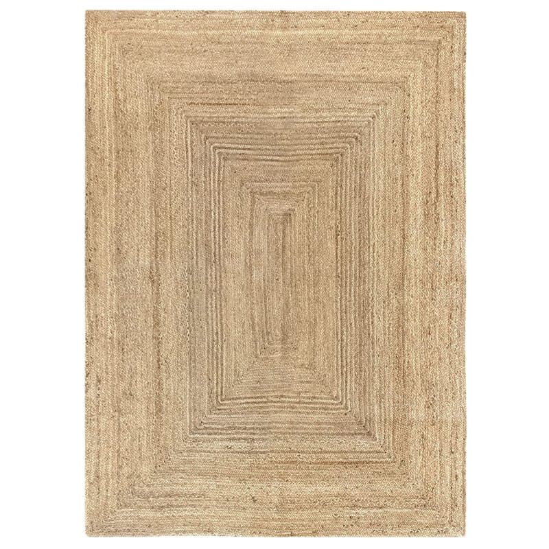 HAMID - Tapis Alhambra de Jute Naturel, Couleur Naturelle, Tressé à la Main, Tapis pour Salon, Salle à Manger, Chambre, Couloirs