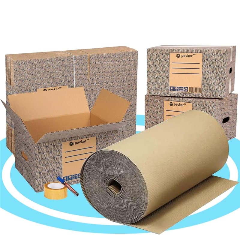 packer PRO Pack Déménagement Eco, 5 Cartons Déménagement 600 x 400 x 400 mm, 10 Cartons Déménagement 430 x 300 x 250 mm, Ruban A