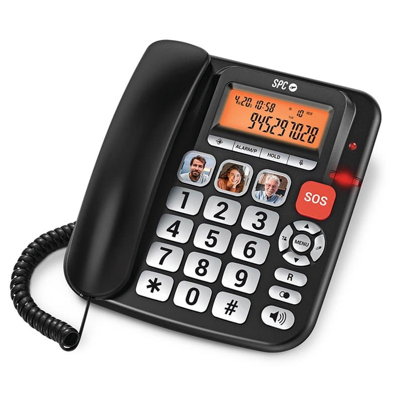 SPC Comfort Volume Pro – Téléphone Fixe Senior avec Grandes Touches, Sonnerie très élevée et écran éclairé | Amplificateur d’App
