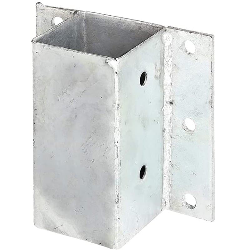 Suinga Ancrage Mural Métallique carré 7 x 7 cm, base 15 cm, idéal pour le jardin et la fixation de structures en bois