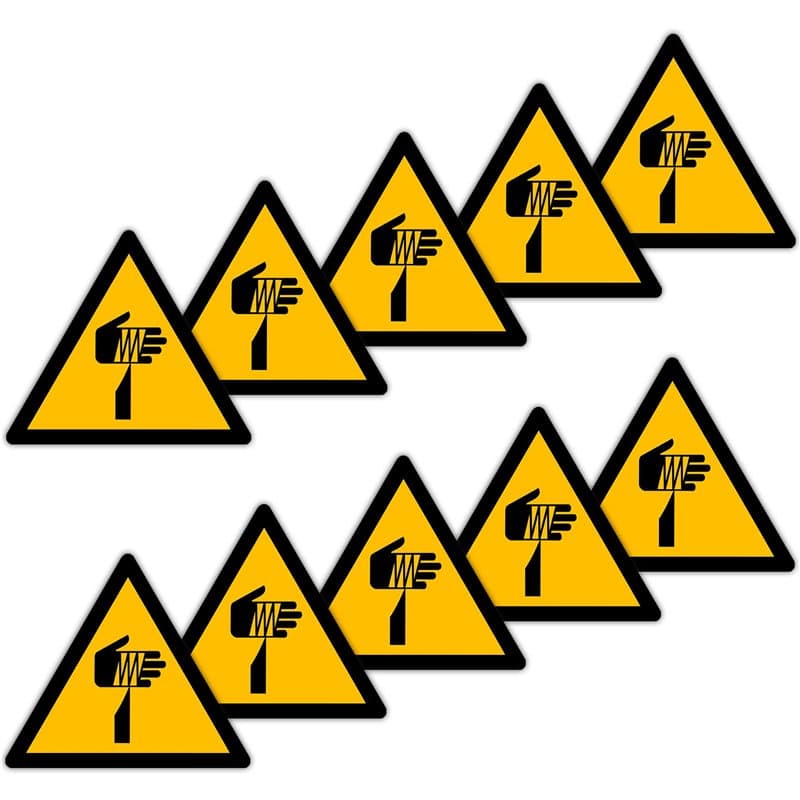 Becral - Autocollant de découpe / panneau triangle W022 homologué, ASR A1.3, DIN EN ISO 7010 polyester jaune noir (50 mm - 10 pi