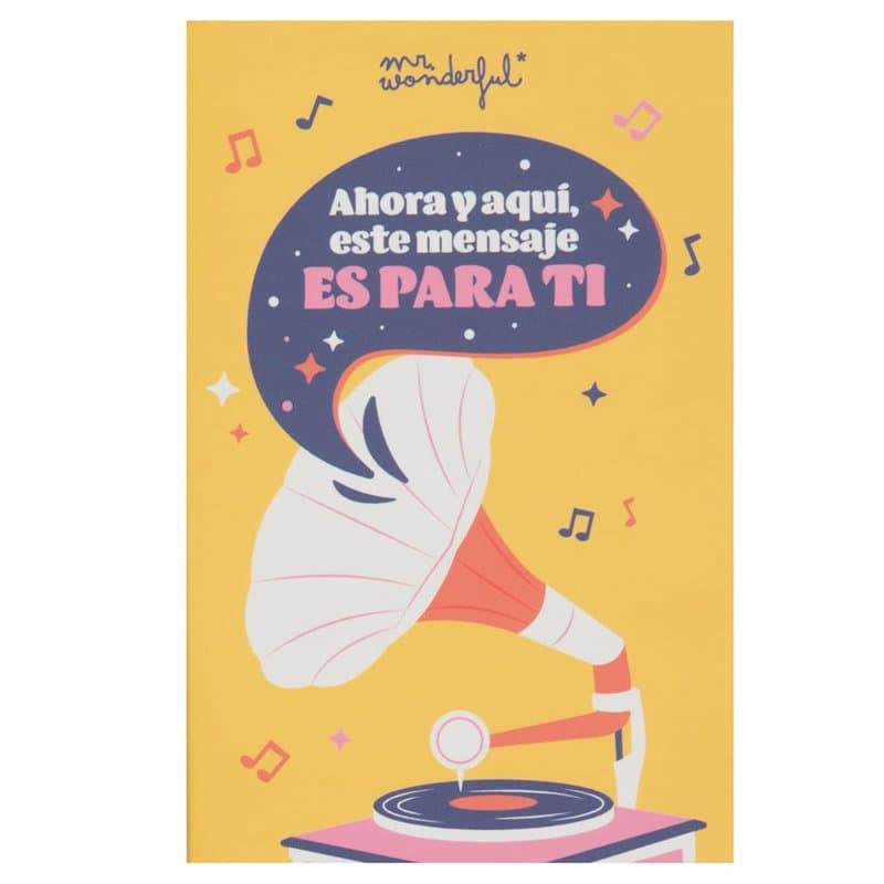 Mr. Wonderful Carte postale avec enregistreur de message audio – Maintenant et ici, ce message est pour vous – Enveloppe incluse