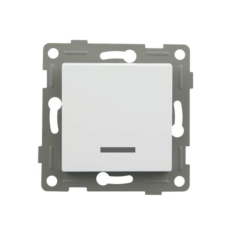 S-EMPOT. Bouton lumineux blanc : illuminez et modernisez votre espace avec cet élégant poussoir encastrable. Idéal pour n'import