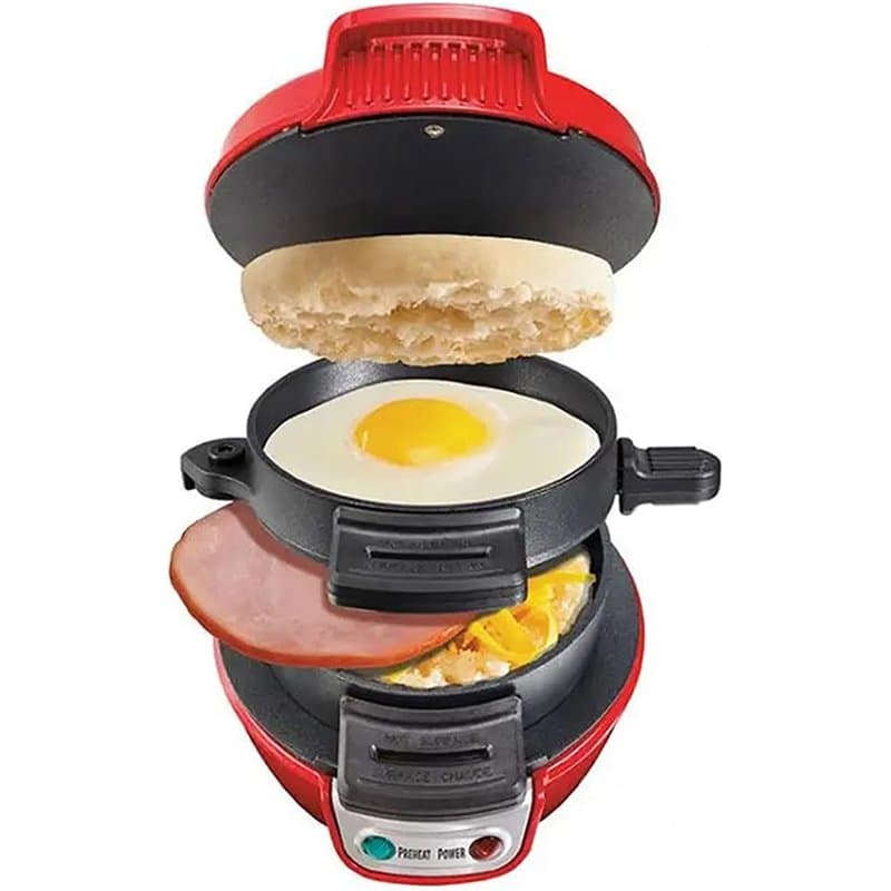Presse à hamburger commerciale,machine à sandwich double petit-déjeuner avec revêtement antiadhésif amovible et lavable,complète