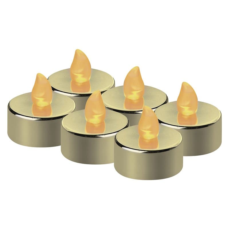 EMOS DCCV13 Lot de 6 bougies chauffe-plat LED sans flamme avec effet vacillant, décoration pour Noël, arbre de Noël, Toussaint,