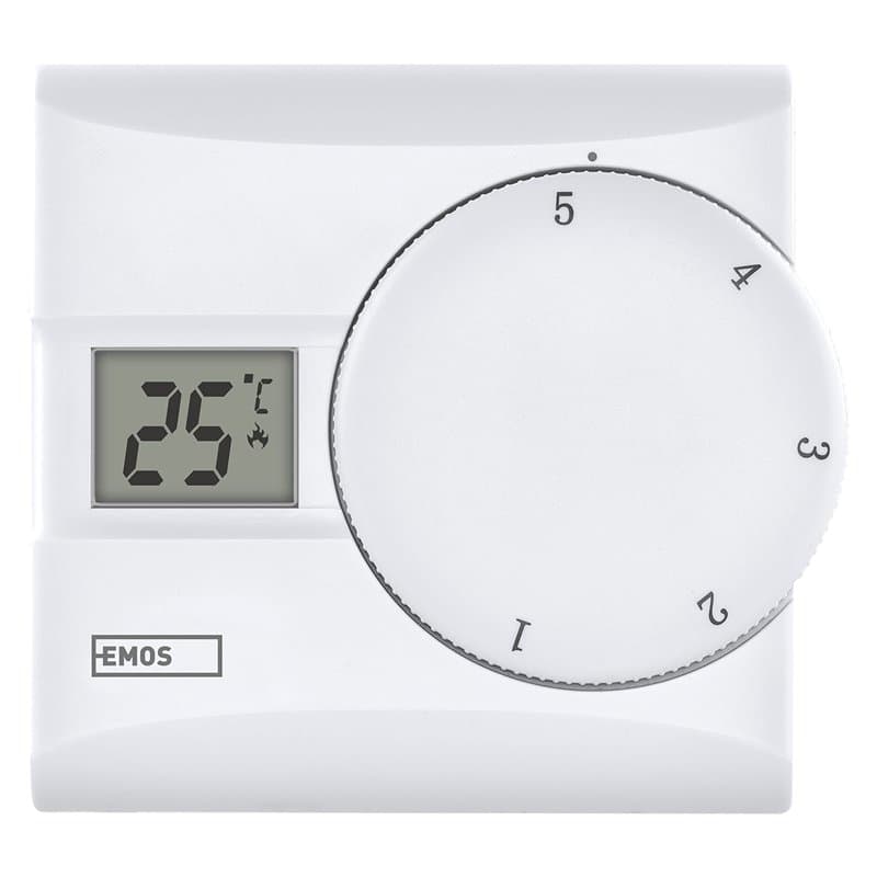 EMOS Thermostat d'ambiance numérique, Thermostat Manuel à Fil pour systèmes de Chauffage et de Refroidissement, Thermostat TPI I