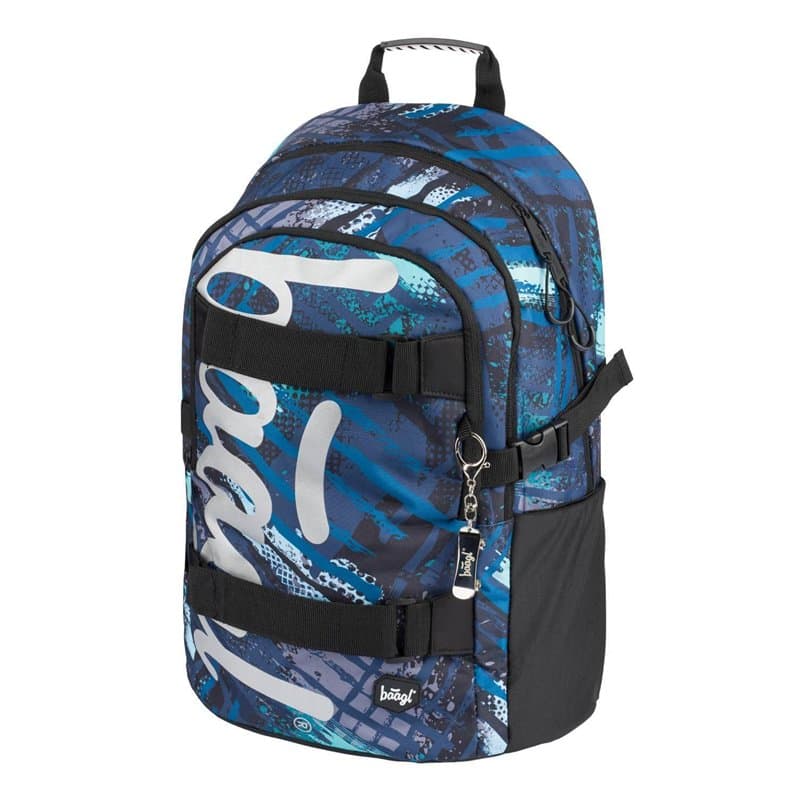 Baagl Sac à dos d'écolier pour garçons et adolescents – Sac à dos pour skateboard – Sac à dos pour enfant avec compartiment pour