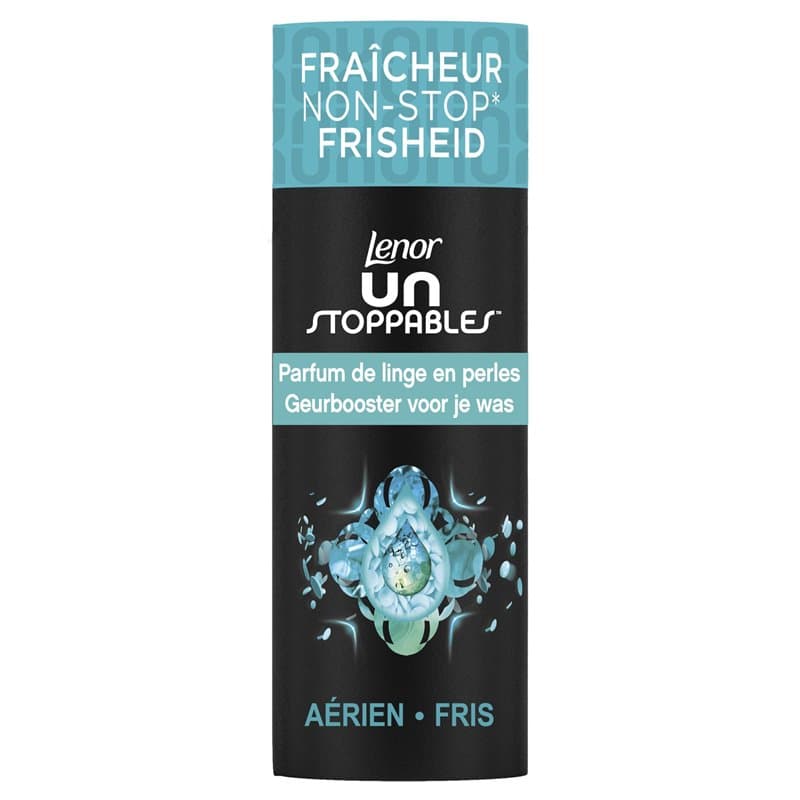 Lenor Unstoppables, Parfum de Linge en Perles pour Lessive, 16 Lavages, Parfum Aérien, Fraîcheur Non-stop jusqu'à 12 Semaines de