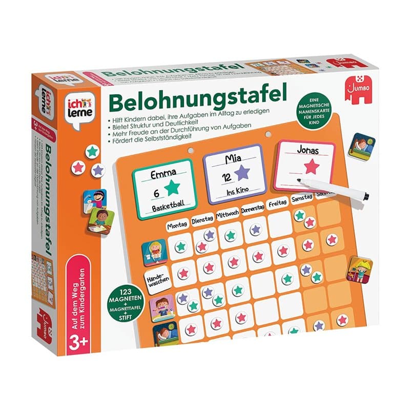 Jumbo J'apprends Tableau de récompense, 3+ Jeu Jouets éducatifs, 19863, Multicolore, Grand