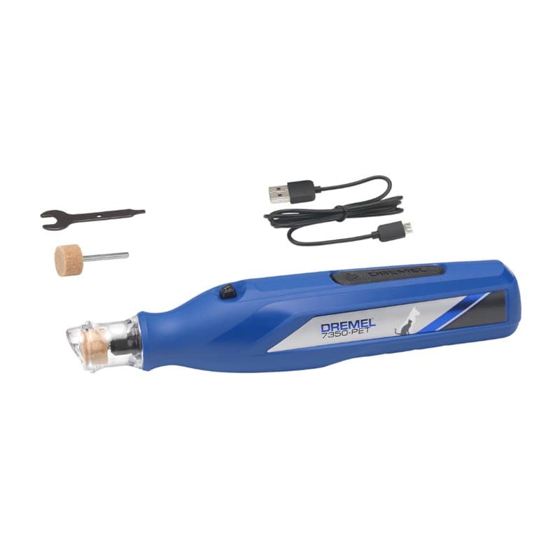 Dremel 7350 PET Outil rotatif sans fil 3,6 V Facile à utiliser, silencieux et léger avec 2 accessoires de ponçage, 1 capot de pr
