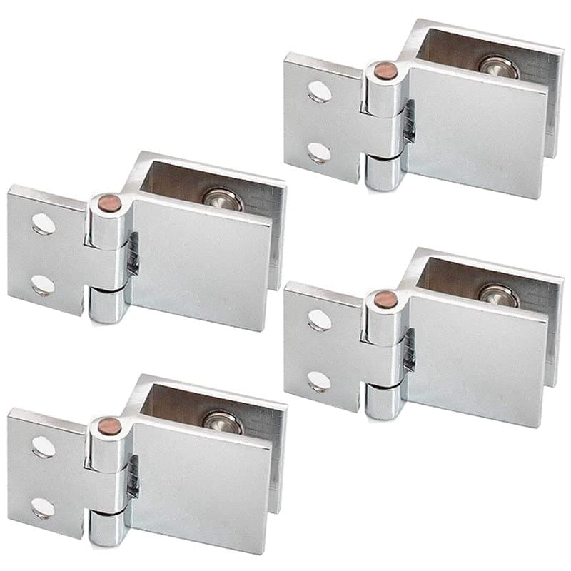 behone 4 pièces Clip de porte en verre charnière, Charnière pour Porte en Verre de Meuble de Cuisine, Vitrine, Douche, Support e