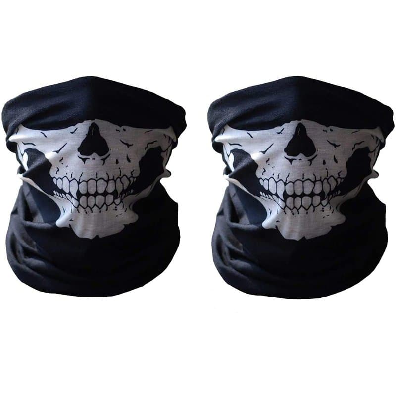 Masques de Moto 2 pièces Multifonction Masque Tête de Mort Moto Masque pour Ski, Moto, Vélo, Randonnée