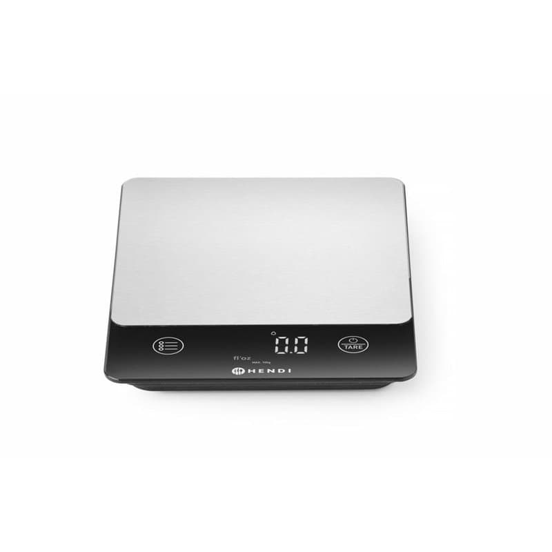 HENDI Balance de cuisine numérique, écran digital LED et tactile, max. 10 kg, rechargeable et IP67 résistant à l'eau et à la pou