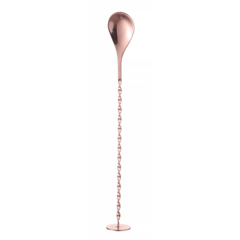 HENDI Cuillère à cocktail avec pilon, BarUp, cuillère de bar à melanger en spirale, agitateur torsadé pour barman ou usage domes