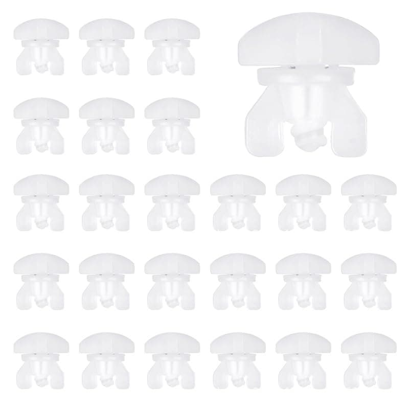 ShanBye 24 PCS Arrêts de Tringle à Rideau, Bouchons de Rideau, Rail de Draperie en Plastique, Glisseur Coulissant, Accessoires d