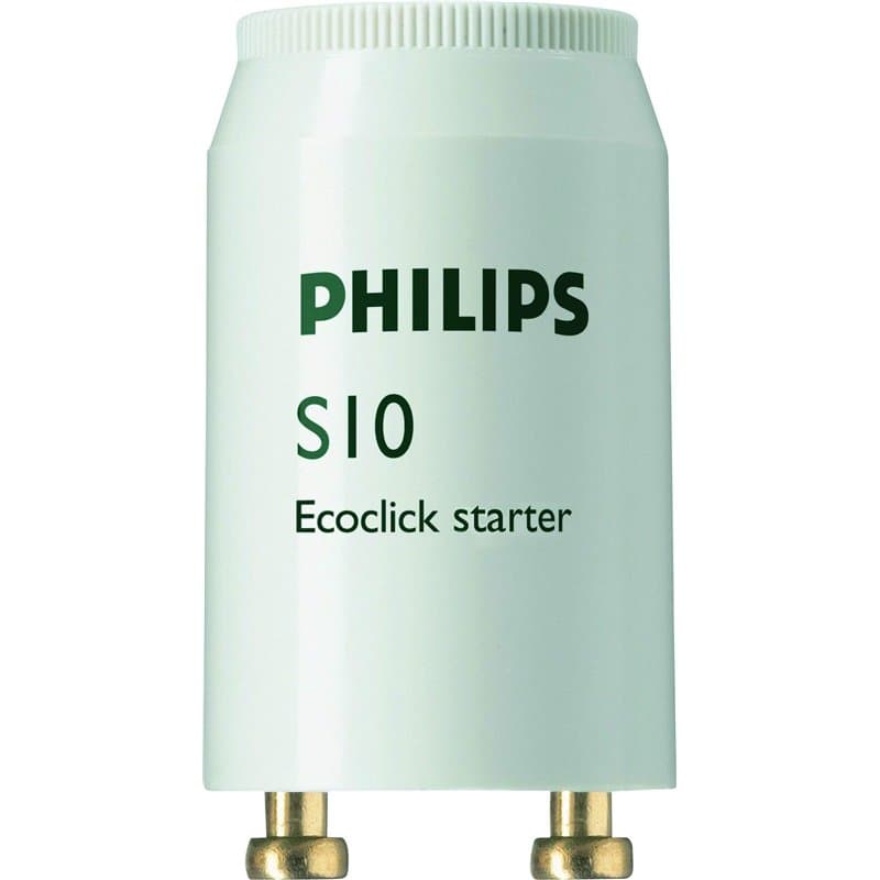 Lot de 10 starters Phillips S10 Ecoclick pour tubes fluorescents de 4 à 65 W