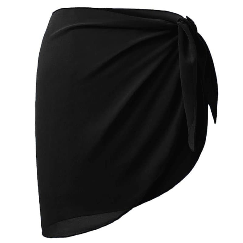 Noir Wrap de Plage de Femmes Sarong Couverture de Bikini Jupes Wrap pour Maillot de Bain en Mousseline