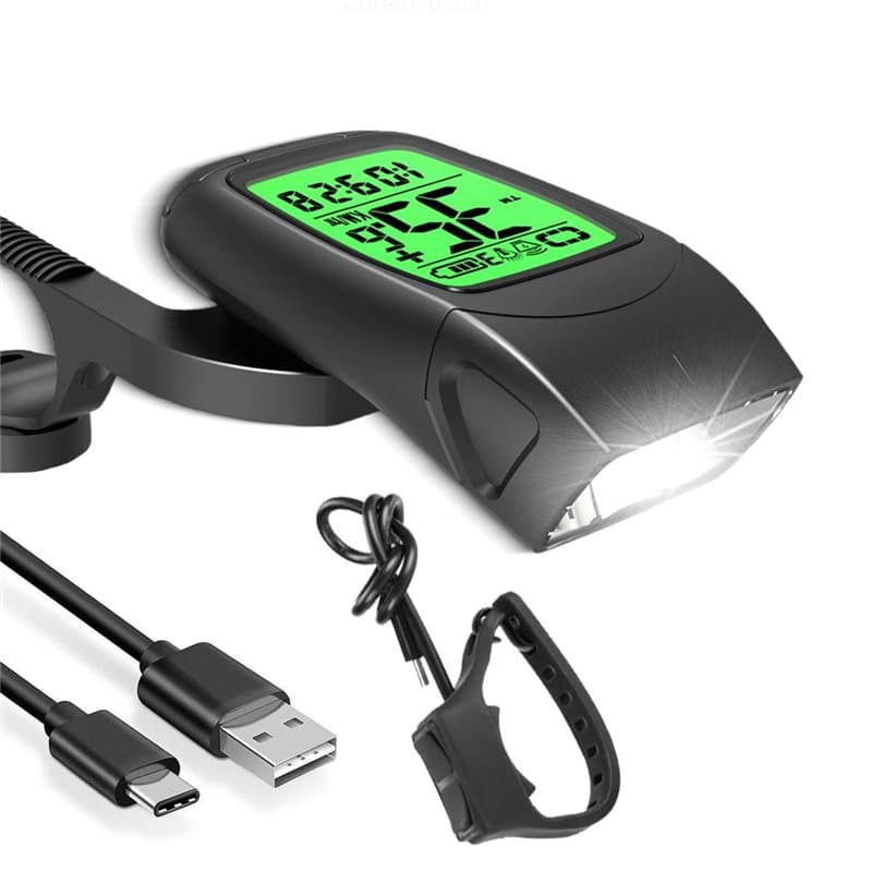 HONG TU SHENG Sans fil compteur de vitesse vélo & lumières de vélo LED & sonnette de vélo,étanche IPX5 ordinateur de vélo,Sonnet