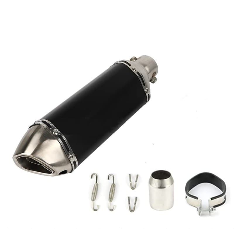 Vanwoke Silencieux Moto Universel 38-51mm, Pot d'échappement universel pour moto, avec amovible DB Killer, Petit Hexagon Oblique