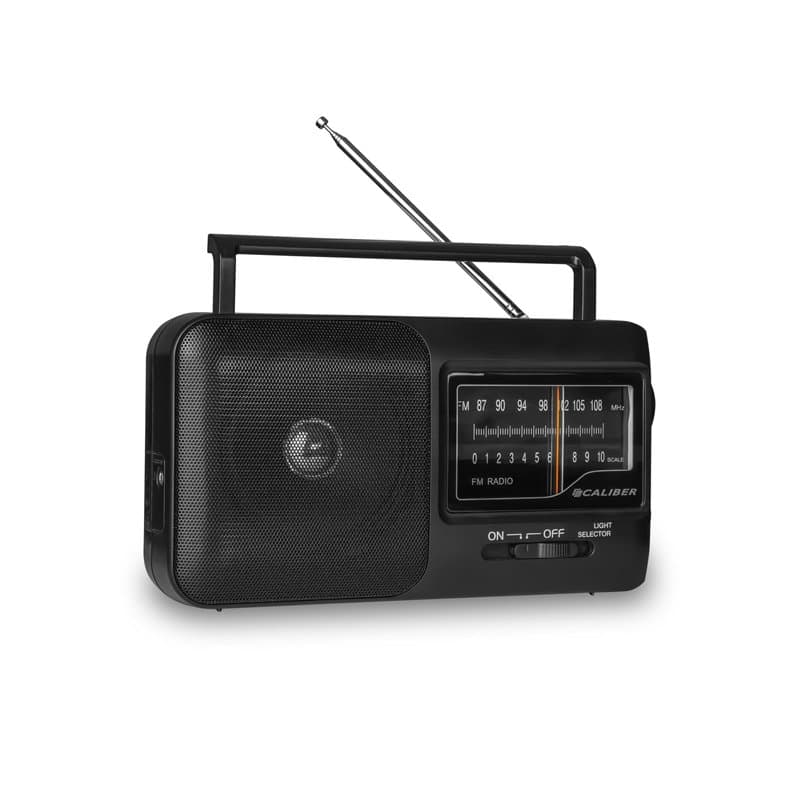 Caliber Mini Radio Portable - Radio FM/AM - Radio Vintage Retro - Poste Radio Portable avec Prise Casque - Piles - Argent