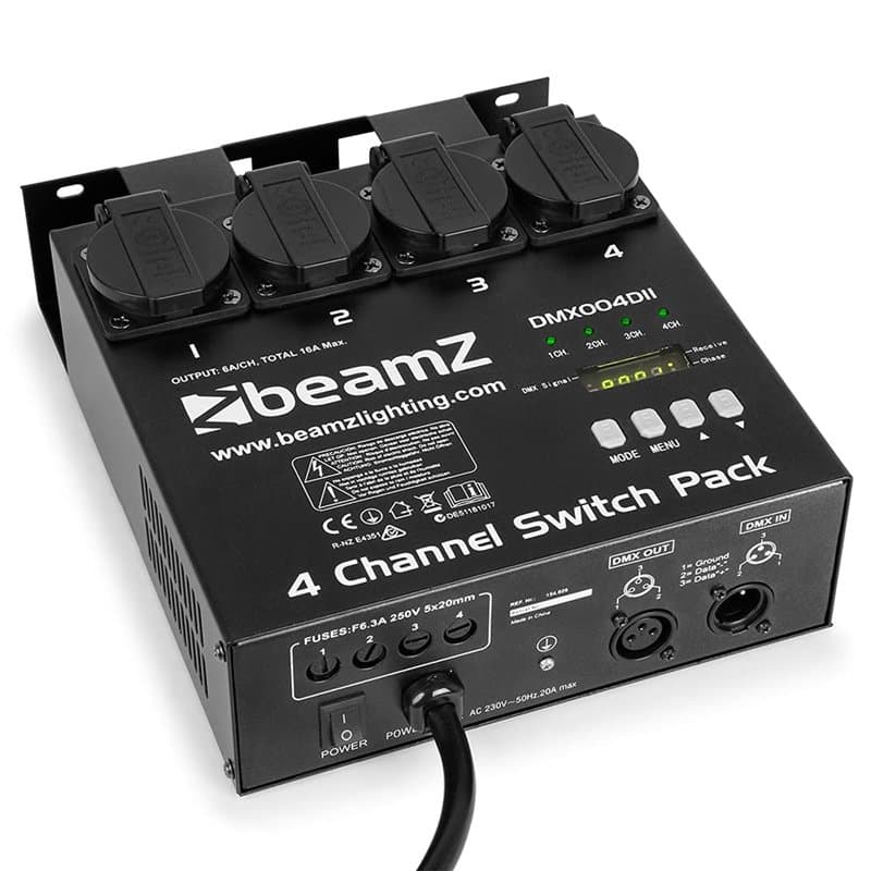 BeamZ DMX004DII - Contrôleur DMX, Commutateur d'Éclairage, 16 Programmes Intégrés, Vitesse de Poursuite Réglable, Idéal pour DJ