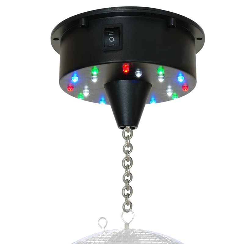 Fuzzix Moteur pour Boule à Facettes sur Batterie 18 LEDs, Mode Audio/Auto, Disco Ball, DJ Light Effect, Boule Discothèque, Moteu