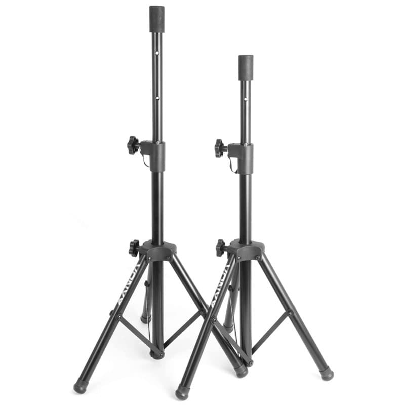 VONYX LS02K Petits Pieds d'Enceintes, Pied d'Enceinte Insert 35mm, 5 Hauteurs Réglables Entre 66cm et 111cm, Système de Verrouil