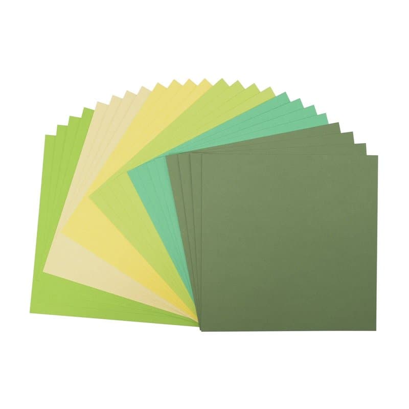 Florence Papier Cartonné Vert Rugueux - 30,5 x 30,5 cm - 24 Feuilles - 216 g/m² - Papier pour Scrapbooking, Carterie, Perforatio