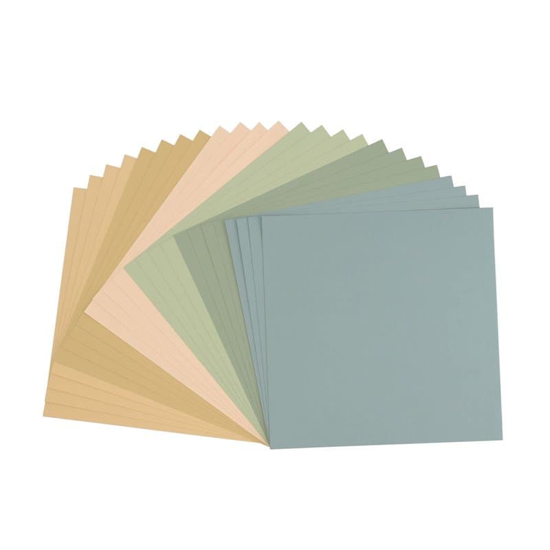 Florence Papier Cartonné Rugueux - 30,5 x 30,5 cm - Beach - 24 feuilles - 216 g/m² - pour Scrapbooking, Carterie, Perforation et