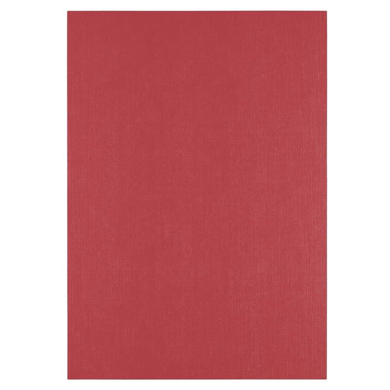 Florence Papier Cartonné en Lin Rouge 250 g – Papier Scrapbooking A4 – Ruby – Papier Cartonné Couleur – Invitations Élégantes, B