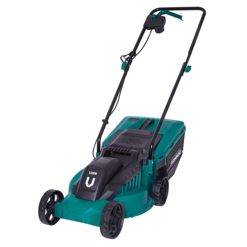 VONROC Tondeuse Gazon 1300W - Largeur de Coupe 32cm - Bac Ramassage Tondeuse 30L Inclus - Entretien du Jardin, de la Pelouse - I