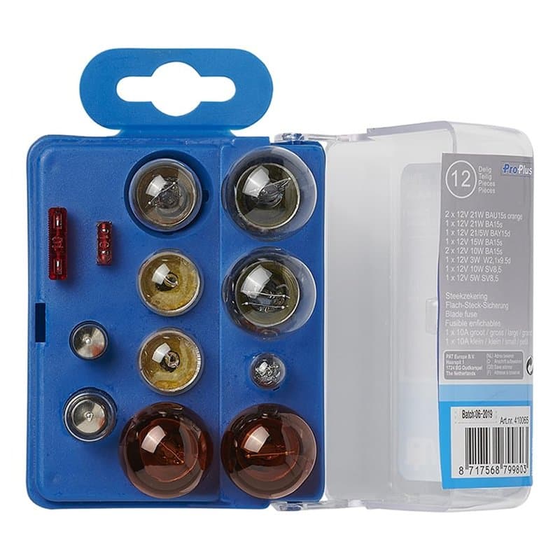 ProPlus Coffret d'ampoules pour remorque & Caravane 12-pièces, Argent