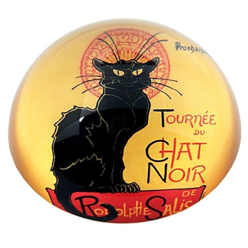 Presse-papier en verre Paraston Movseion Steinlen Le Chat Noir