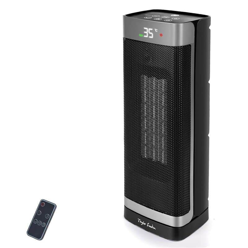 Taylor Swoden Fiery pro - Chauffage d'appoint PTC de 2000W pour usage intérieur, minuterie 24 heures, oscillation de 70°, 4 mode