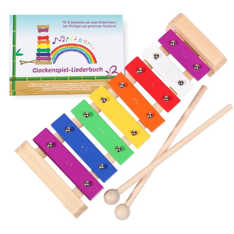 SCHMETTERLINE, Xylophone Harmonieux, pour Enfants en Bois avec Livre de Musique et Maillets en Bois, Instrument de Musique, à Pa