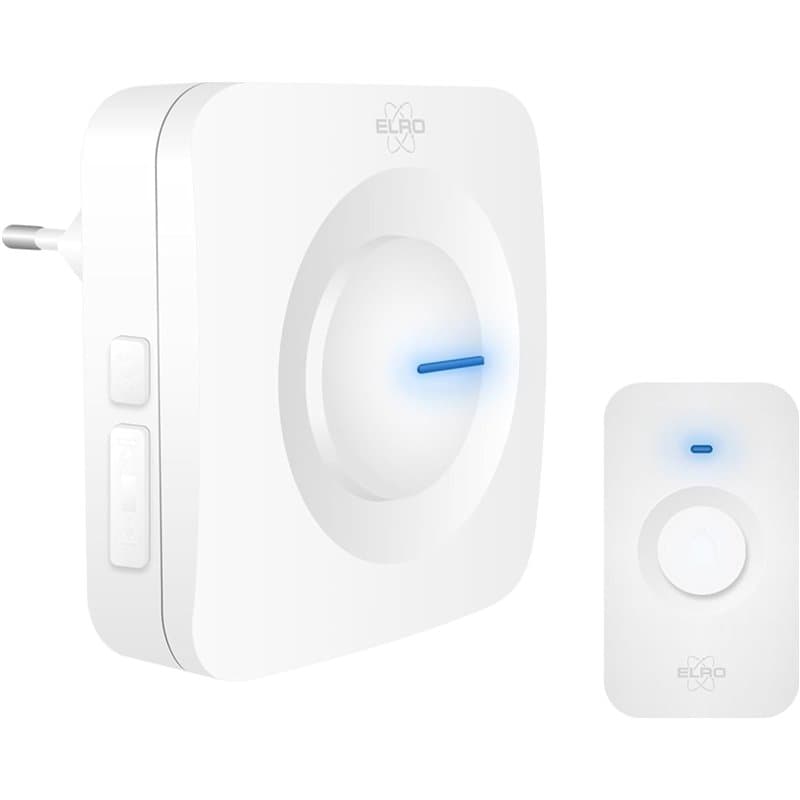 Sonnette de Porte Sans Fil ELRO DB3000 - 64 Mélodies, Récepteur Plug-in, 300m