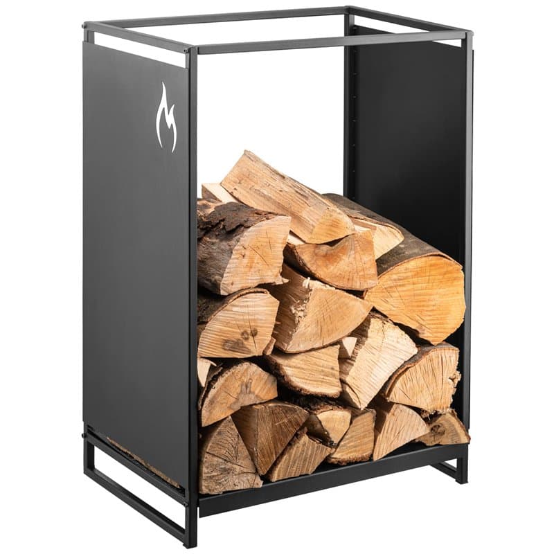 Range Bûches De Bois De Chauffage - Durable Pour L'intérieur Ou L'extérieur - Support De Cheminée - Noir Mat, Résistant A La Rou