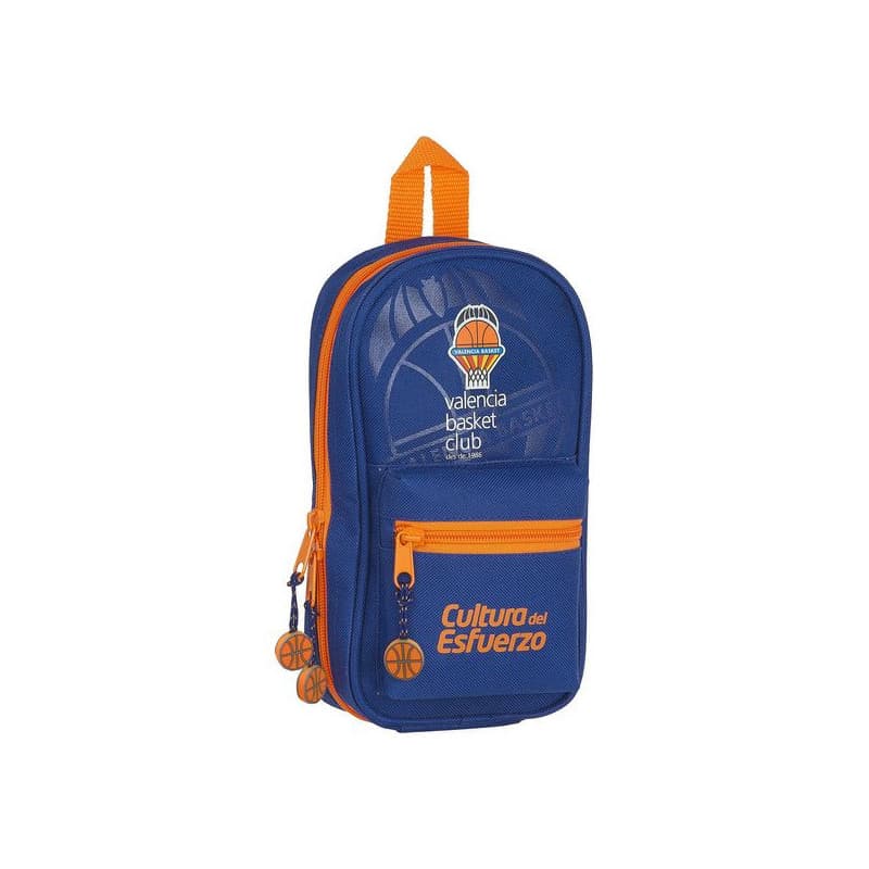 Plumier sac à dos Valencia Basket M747 Bleu Orange 12 x 23 x 5 cm (33 Pièces)