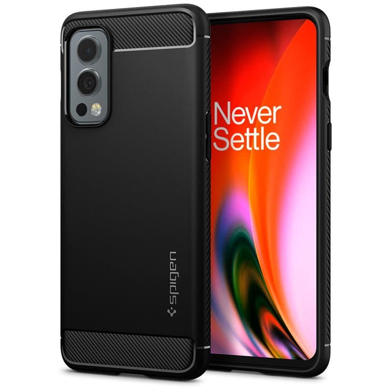 Spigen Rugged Armor Coque Compatible avec OnePlus Nord 2 5G - Noir Mat