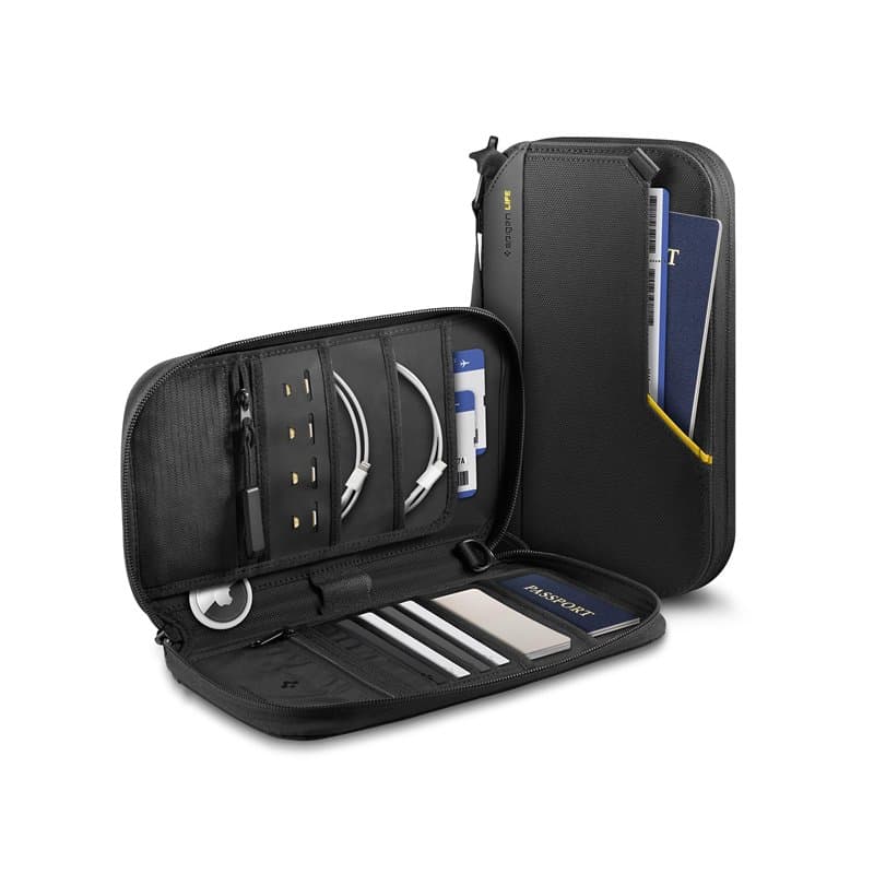 Spigen Life Klasden Pochette pour Passeport avec Blocage RFID et pin pour Carte SIM Organisateur de Voyage pour la Famille Poche