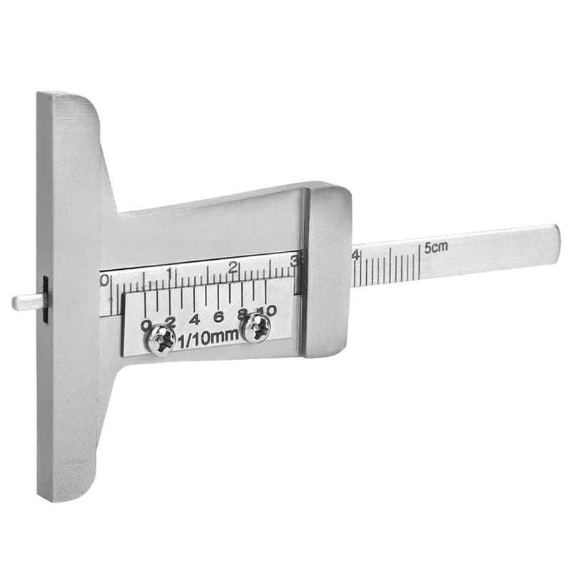 Oumefar Jauge de Profondeur de Bande de roulement de Pneu de 10mm 0.1mm précision de Profondeur de Bande de roulement étrier en