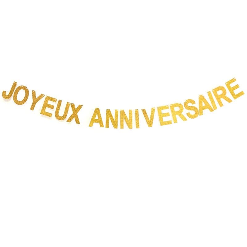 Andgo Glitter Joyeux Anniversaire Bannière Banderole Garland Bunting Party Décorations