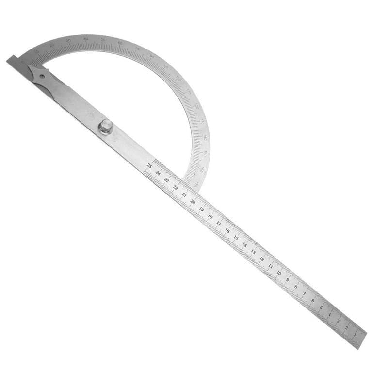Détecteur d'angle d'acier inoxydable de 200 * 300mm, jauge d'angle rotatoire de rapporteur de 0-180 degrés