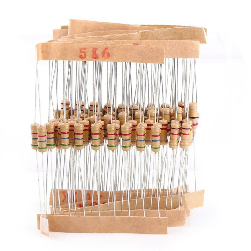 Kit de résistances 1000pcs Résistances à Couche de Carbone 1/2 Watt 1-10M Ohm 100 valeurs Résistance Assorties 5% Résistances de