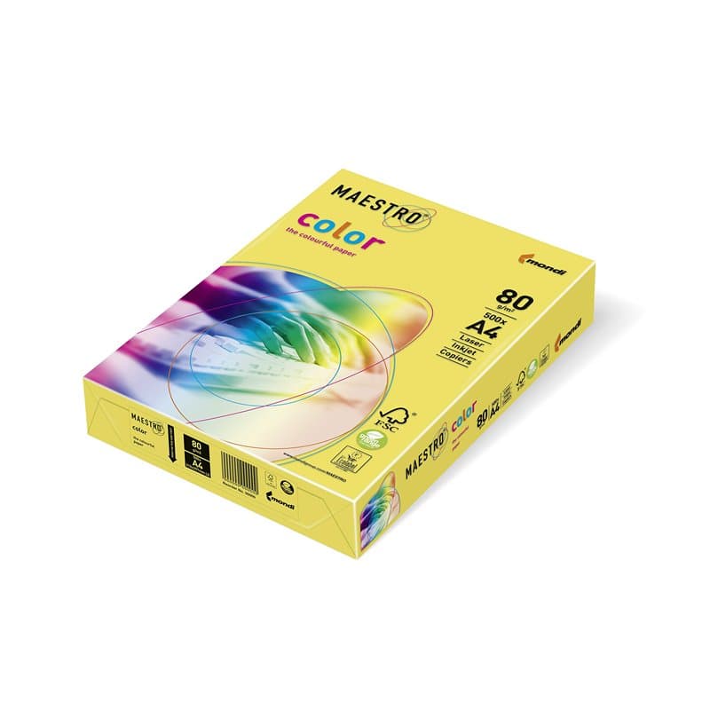 Mondi Papier pour photocopieur et polyvalent, A4, gr. 80, jaune