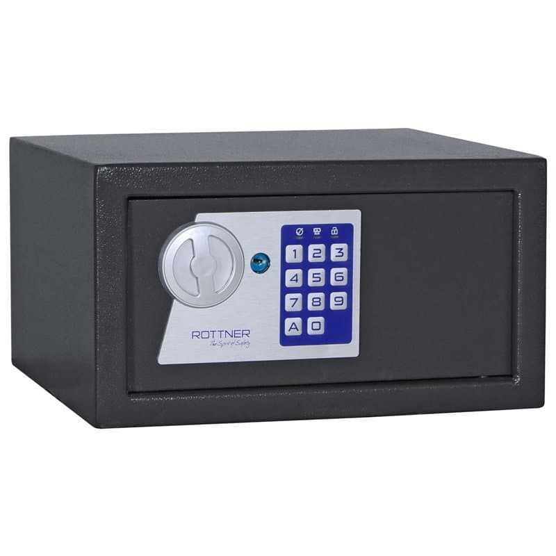 Rottner Coffre-fort Jupiter 2, serrure électronique avec ouverture d'urgence mécanique et 2 clés, anthracite, l x H x P 31 x 17