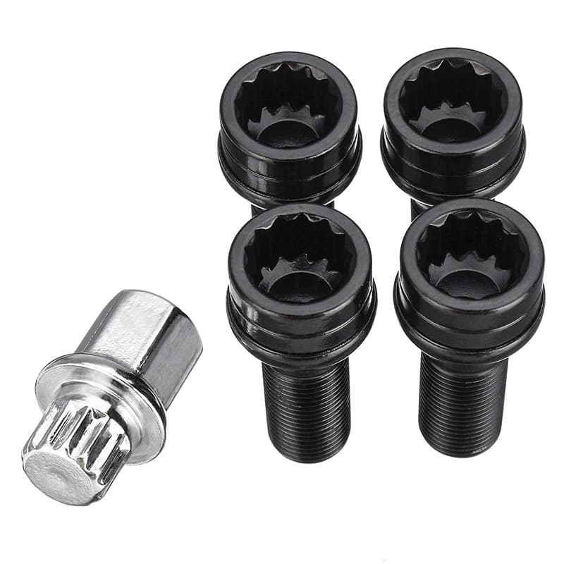 Viviance M14 X 1,25 Roue Boulons De Blocage Écrou Noir + Clé Compatible avec BMW Mini R54 R55 R56 R57 R58 R59 R60 F55 F56 F57 Co